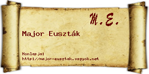 Major Euszták névjegykártya